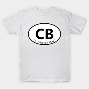 CB - Caswell Beach NC Modern Style Oval Design T-Shirt